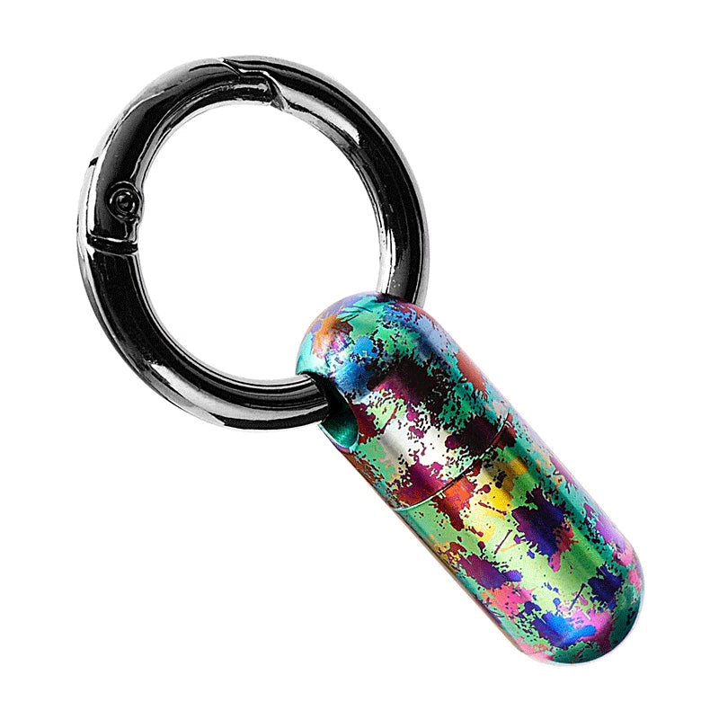 Pocket Titanium Keychain Waterproof Box Sealed Container Storage Tank w Key Ring 07FC0E-D4 - KOEEK
