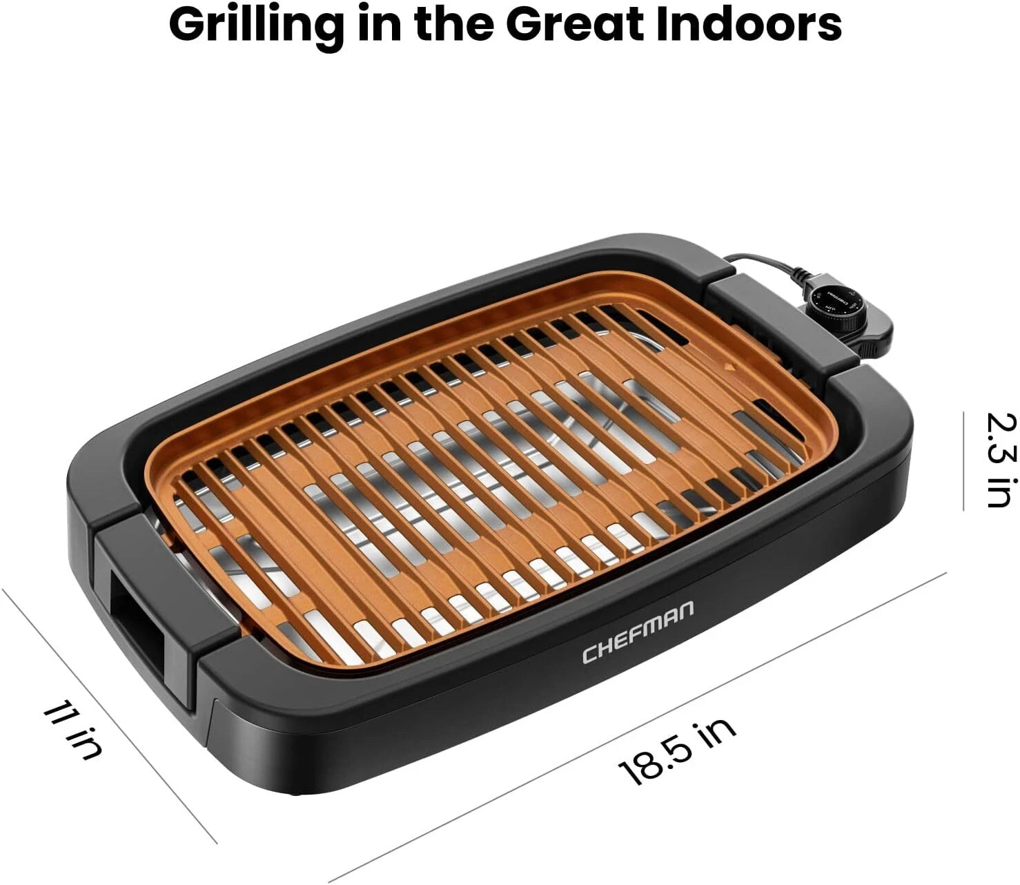 Smokeless Indoor Electric Grill, Copper, Extra Large, Non-Stick Tabletop Grill 07FC0E-D4 - KOEEK