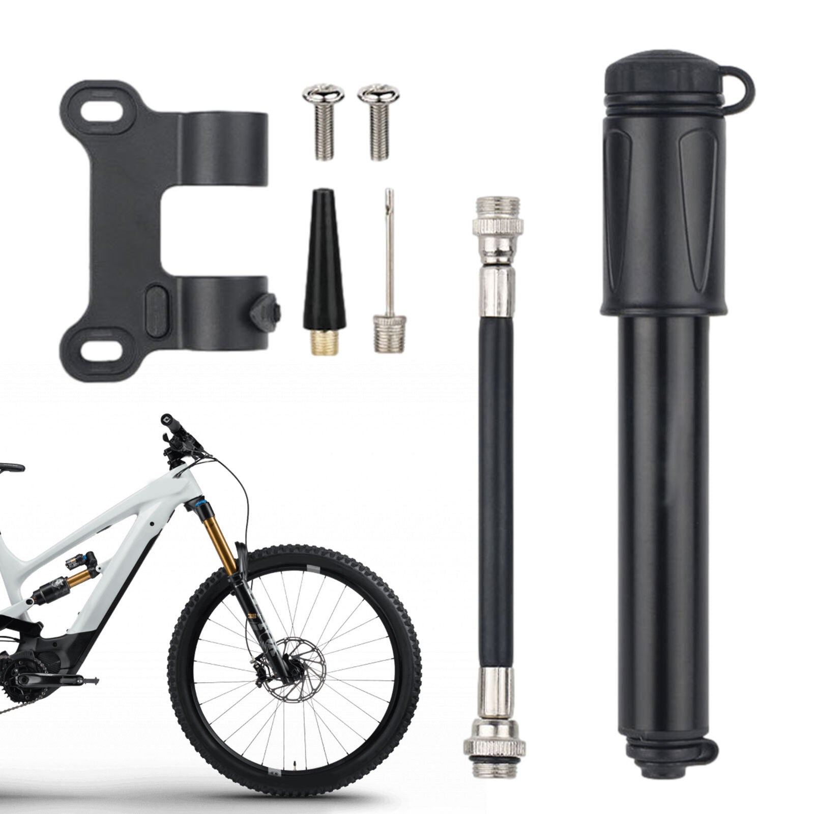 new Bike Pump Portable 100 Psi Aluminum Alloy Bike Air Pump Portable Mini Bike Pump koeek - KOEEK