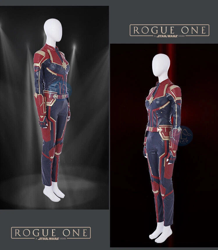 Marvel Costume Leather Captain Cosplay Marvel Carol Danvers  Halloween Outfits 07FC0E-D4 - KOEEK