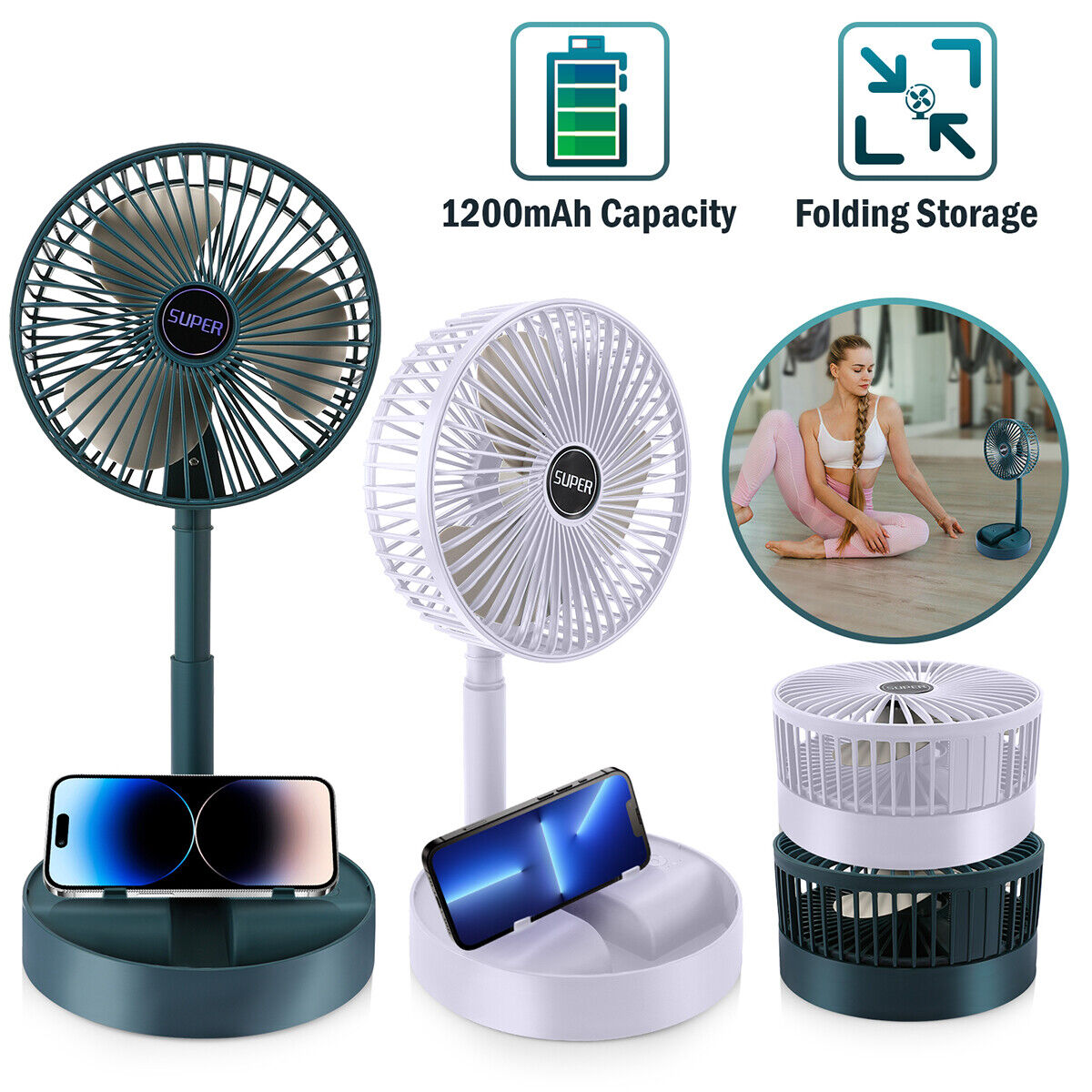 ny 2024 Aire acondicionado frio ventilator portatil USB oppladbar abanico de piso