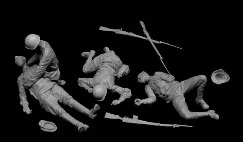 1/35 Resin Model Kit Wounded And Killed Soldiers 4 Figures Unassembled Unpainted 07FC0E-D4 - KOEEK