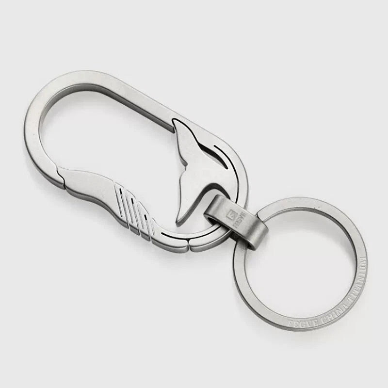 Titanium keychain Carabiner Car Waist Hanging Key Ring Backpack Buckle EDC Tool 07FC0E-D4 - KOEEK