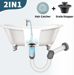 new Bathtub Drain Stopper with Hair Catcher, Anti Clogging Bath Tub Chrome Silver 07FC0E-D4 - KOEEK