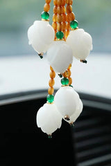 Lotus Rearview Mirror Car Hanging Ornament Unisex Peace  Charm Decor 07FC0E-D4 - KOEEK