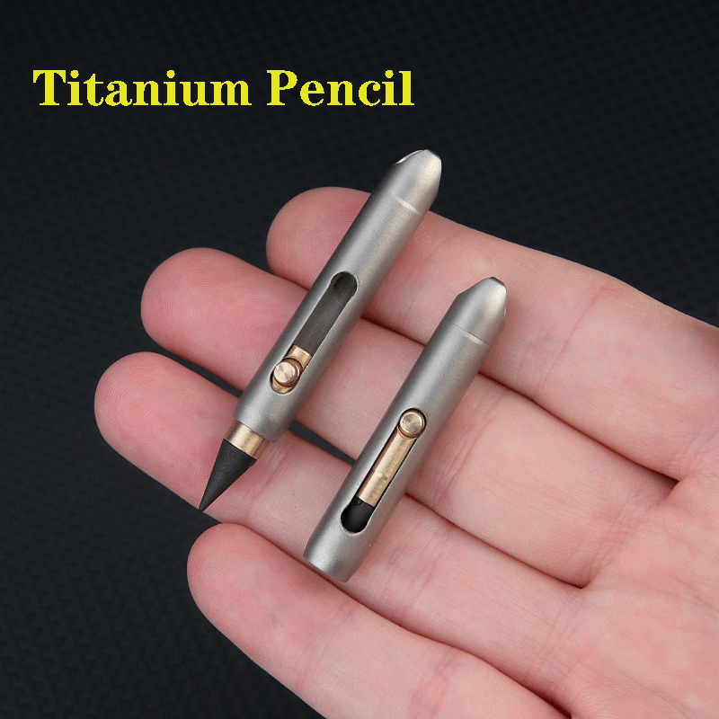 EDC Mini Titanium Alloy Mechanical Pencil Writing Portable Outdoor keychain Tool 07FC0E-D4 - KOEEK