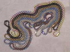 Pure Titanium Round Ball Bead Chain Anti-Allergy Ultralight Necklace 2/2.4/3/4mm 07FC0E-D4 - KOEEK