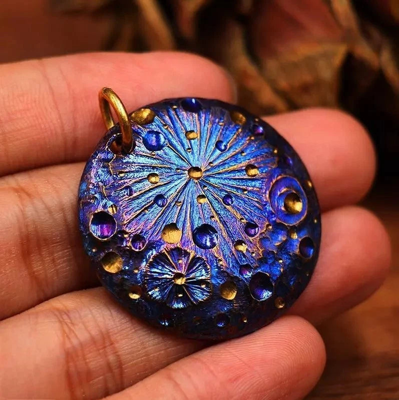 EDC Handmade Titanium Round Coin Disc Pendant for Necklace Charm DIY Keychain 07FC0E-D4 - KOEEK