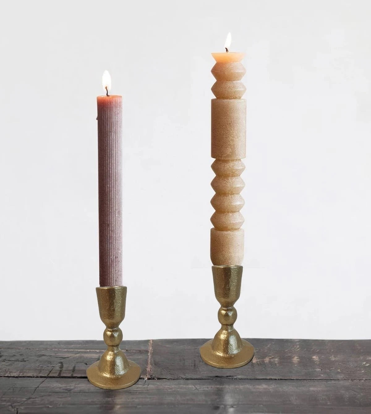 Antique Brass Iron Taper Candle Holders - Candlestick Holder for Weddings,Dining 07FC0E-D4 - KOEEK