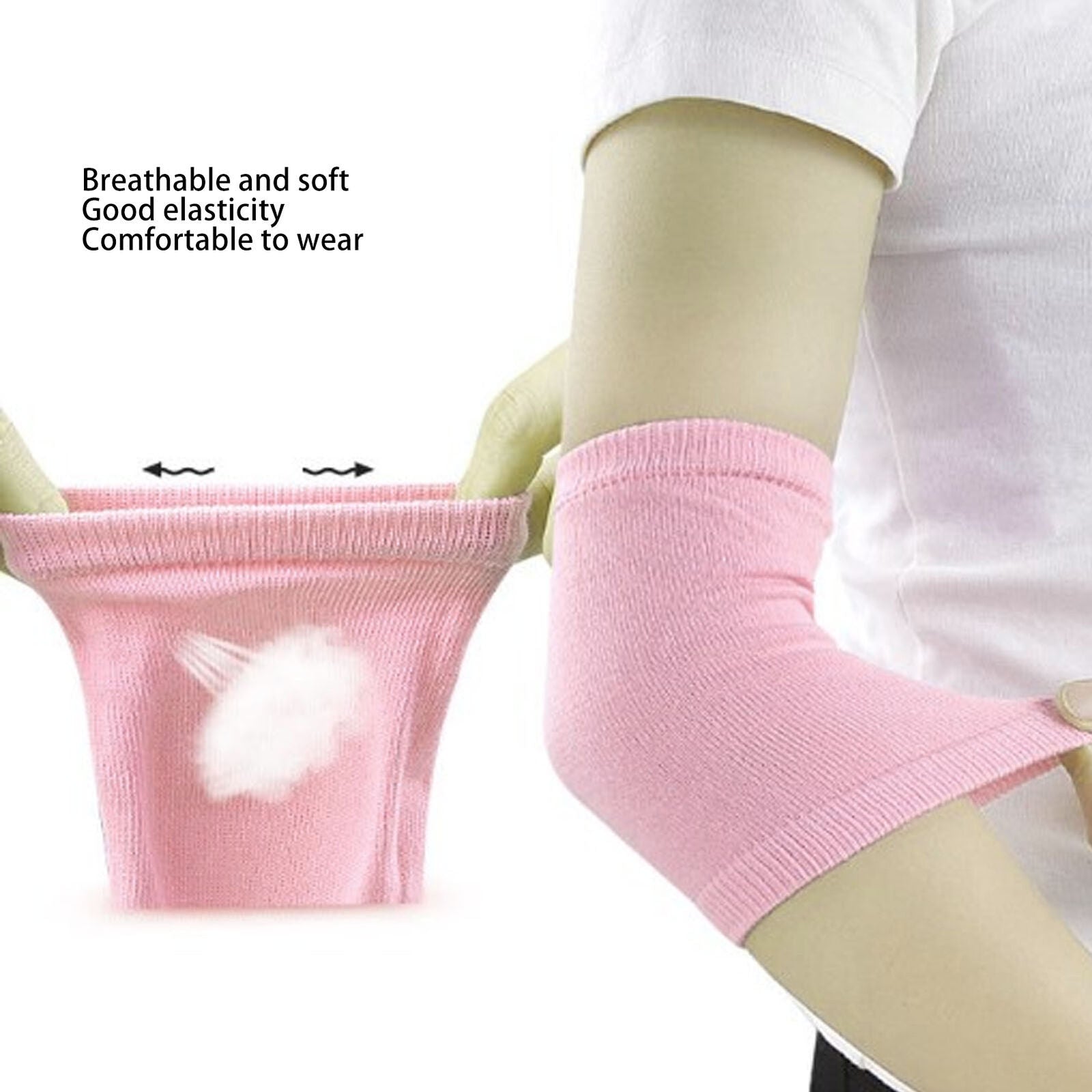 new 2 Pairs Gel Elbow Sleeves Moisturizing Softening Elbow Cover For Dry Skin HGF koeek - KOEEK