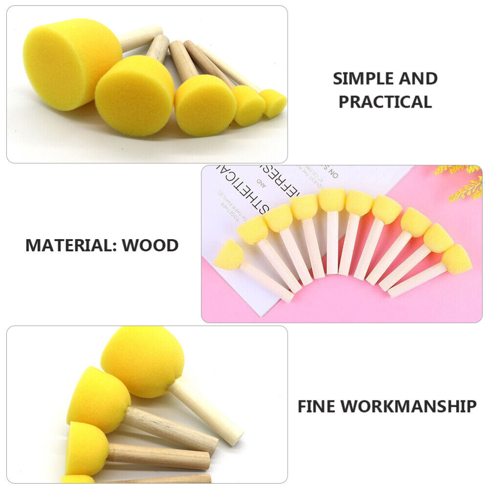 new  30 Pcs Sponge Painting Stamper Kids Brush Mushroom Head Sealers Set Child koeek - KOEEK