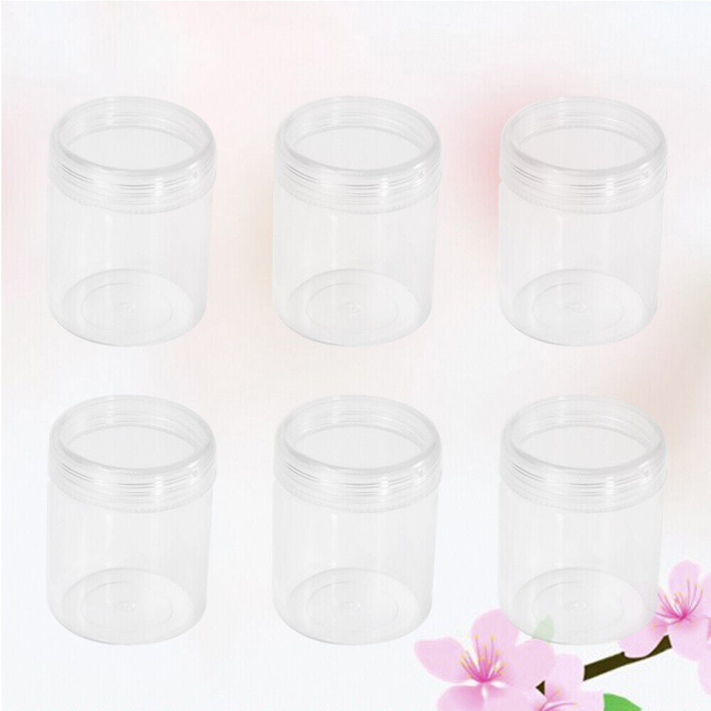 new 6 Pcs Clear Container with Lid Empty Makeup Containers Sample Jars Round koeek - KOEEK