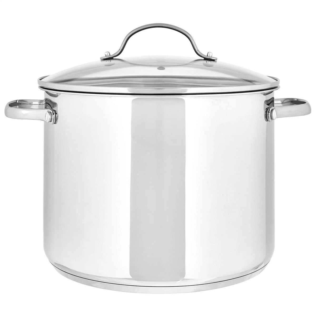 - 8-Quart Stainless Steel Stock Pot with Lid, Silver 07FC0E-D4 - KOEEK