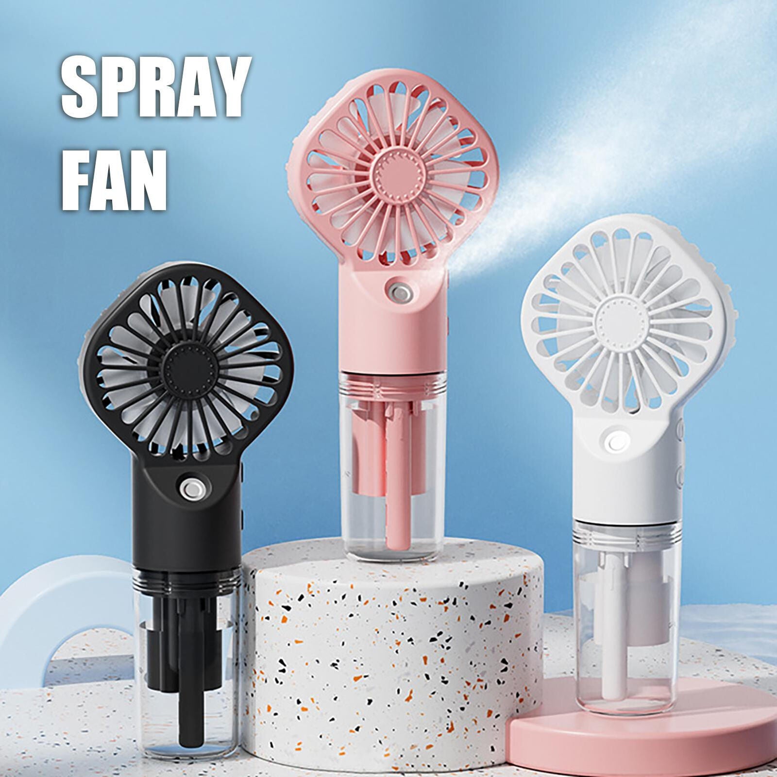 new Portable Fan With Mist USB Rechargeable Fan Mister Portable Outdoor With 4 Speed koeek - KOEEK