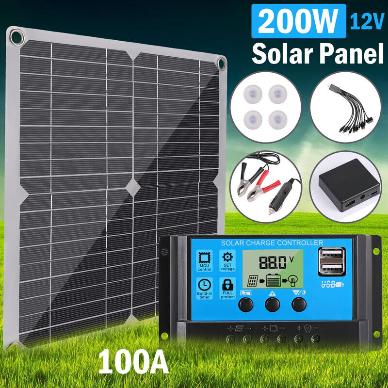 ny 800W Watt fleksibelt solcellepanel 12V Mono Home RV Rooftop Camping Off-Grid Power