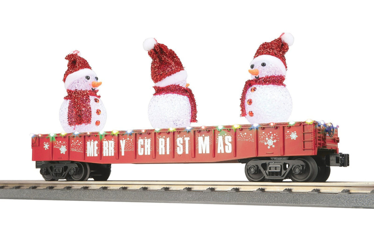 + MTH O RailKing Christmas (Red) Gondola w/ LED Lights & Lighted Snowmen MTH - KOEEK