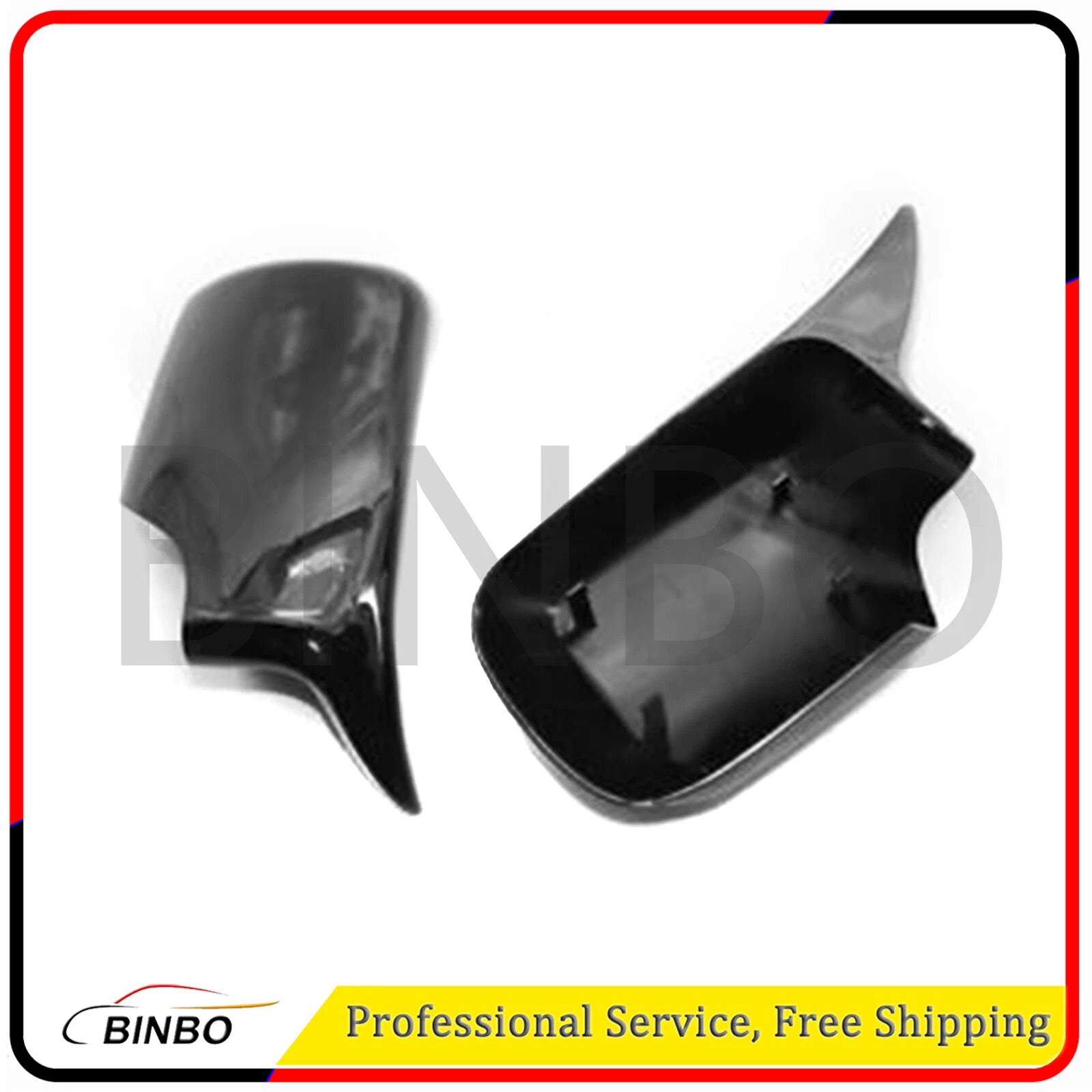 1 Pair Black Door Side Mirror Cover Caps for BMW E46 325i 330i 330xi 1998-2005 07FC0E-D4 - KOEEK
