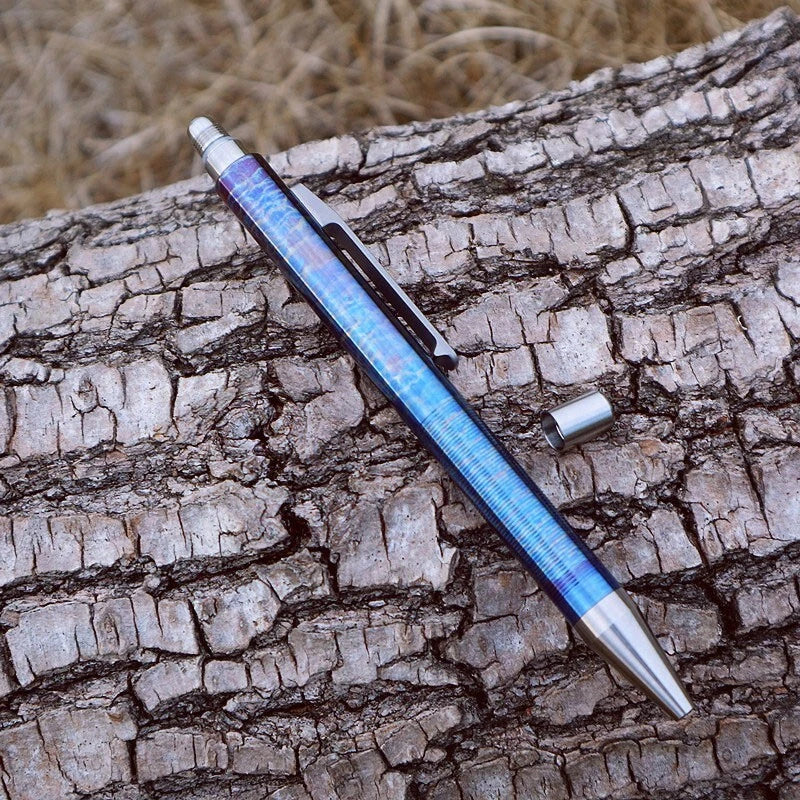 Titanium Alloy Flame Roasted Pocket Signature Ball Pen Outdoor Record EDC Pen 07FC0E-D4 - KOEEK