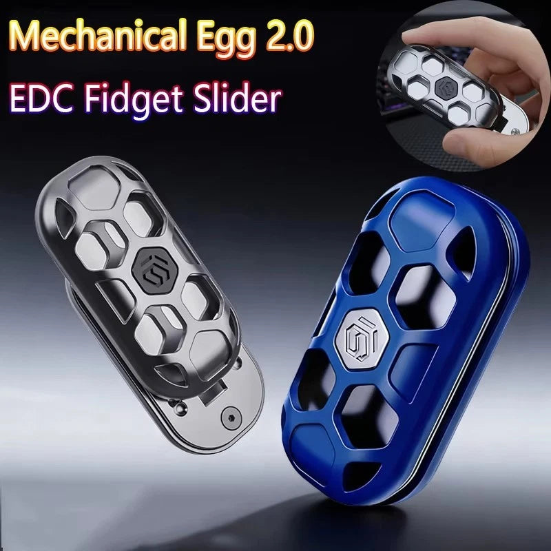 EDC Fidget Toy Novel Mechanical Egg 2.0 Stylish Hollow Metal Push Fidget Slider 07FC0E-D4 - KOEEK