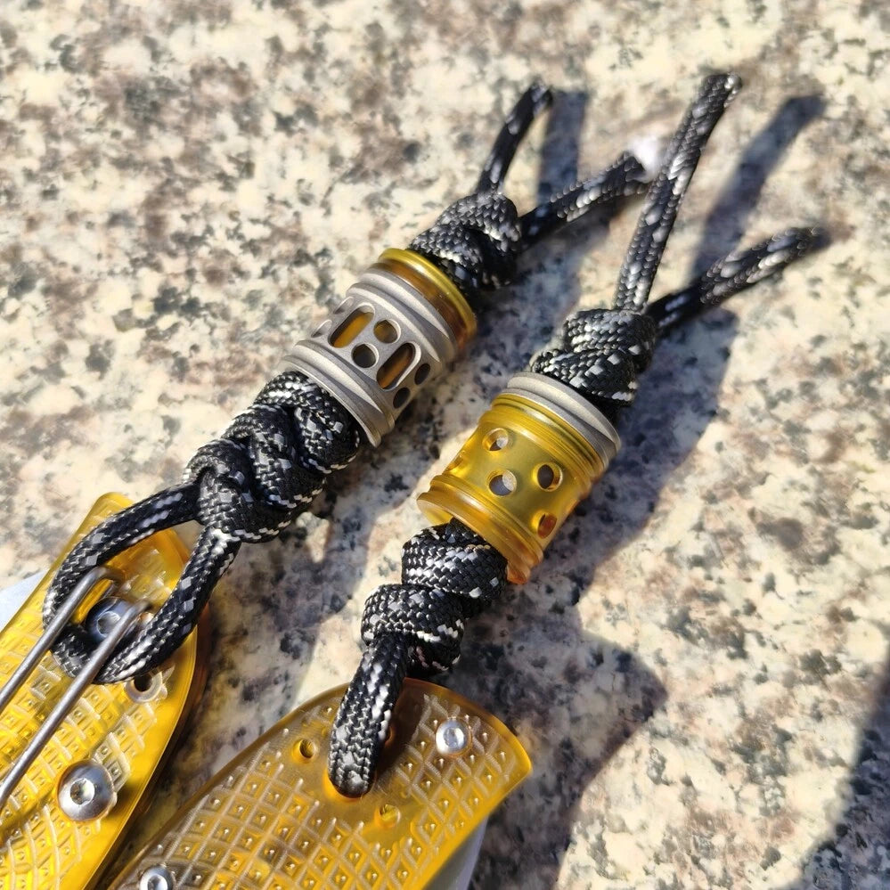 1PC Titanium PEI Knife Lanyard Bead Keychain Paracord Pendant Detachable EDC DIY 07FC0E-D4 - KOEEK