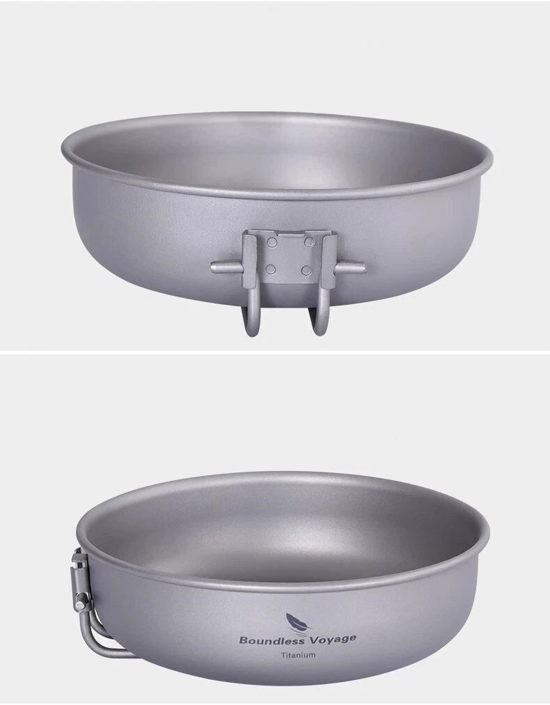 Titanium Frying Camping Plate Ultralight Outdoor EDC Cookware Skillet Griddle 07FC0E-D4 - KOEEK