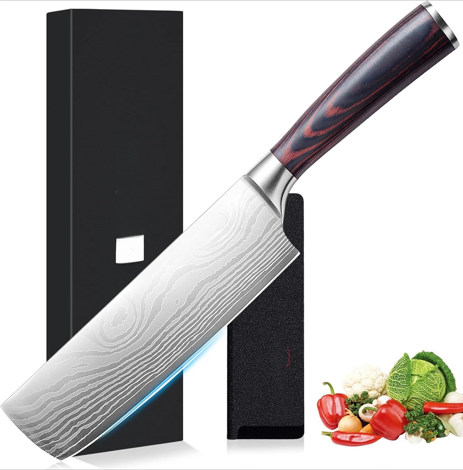 7” Sharp meat cleaver and vegetable kitchen knife, high carbon stainless steel 07FC0E-D4 - KOEEK