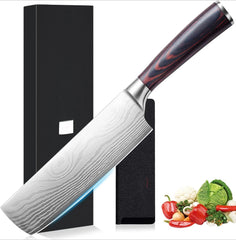 7” Sharp meat cleaver and vegetable kitchen knife, high carbon stainless steel 07FC0E-D4 - KOEEK