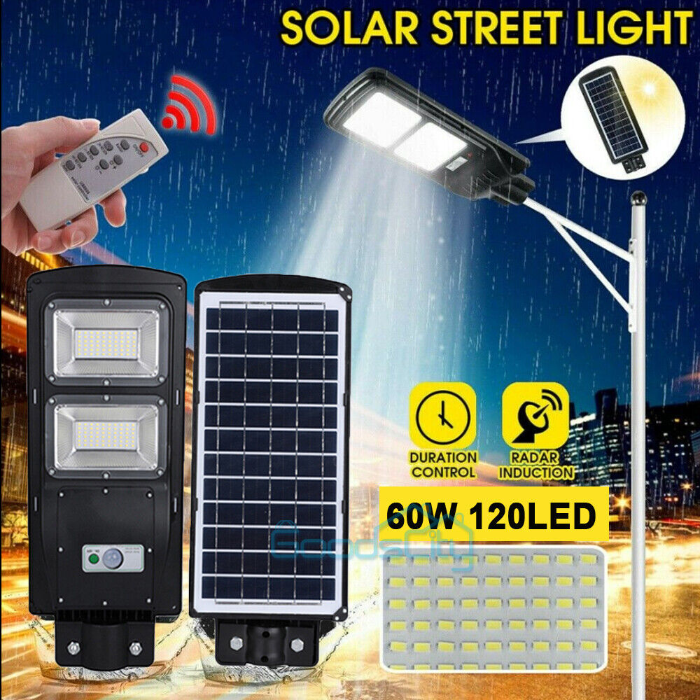 ny 75000000LM Kommerciel Solar Street Floodlight Udendørs Dusk To Dawn Timing Lampe