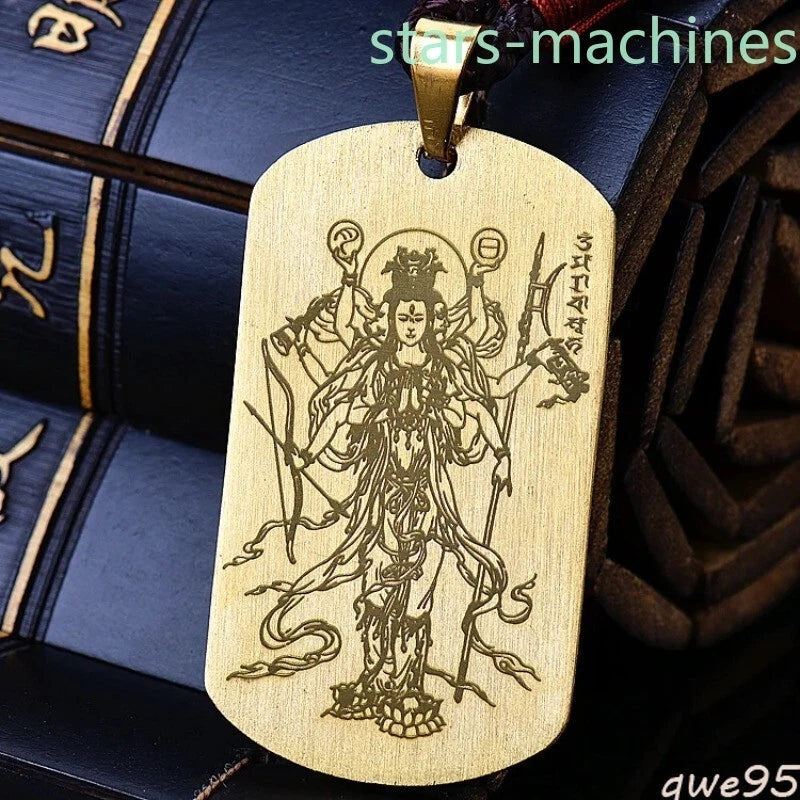 Moli Zhitian Doumu Yuanjun Pendant Taoist Amulet Protection Necklace Jewelry 07FC0E-D4 - KOEEK