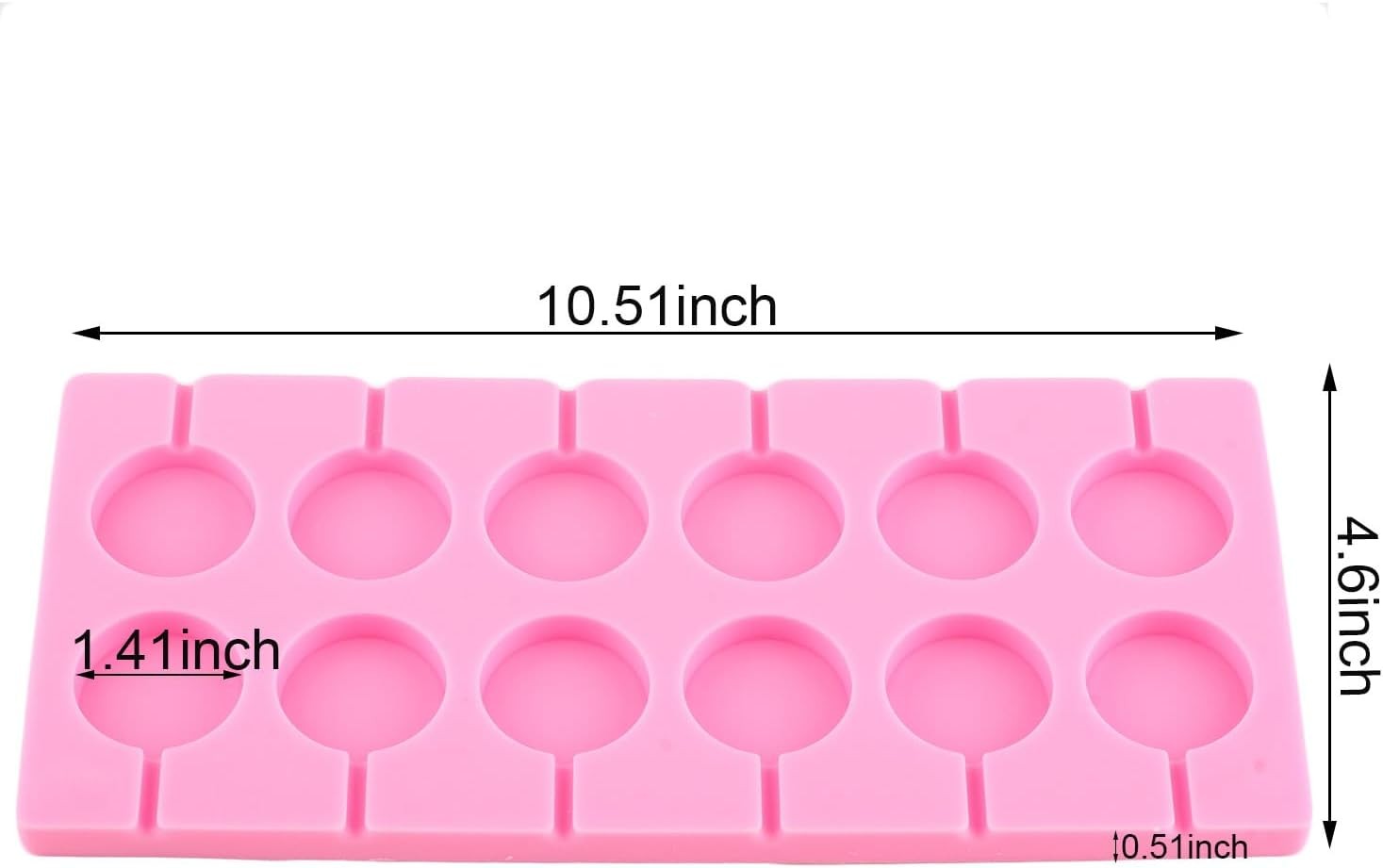 new 12-Capacity Round Silicone Lollipop Hard Candy Molds Pink 07FC0E-D4 - KOEEK