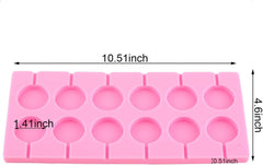 new 12-Capacity Round Silicone Lollipop Hard Candy Molds Pink 07FC0E-D4 - KOEEK