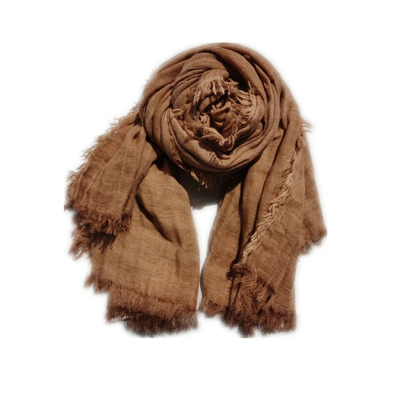 Men Unisex Acrylic Scarves Plain Colors Long Shawl Head Wrap Headscarf Muslim 07FC0E-D4 - KOEEK