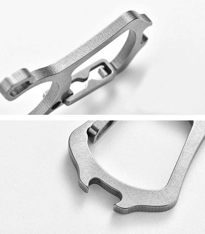 Hot EDC Titanium Alloy Multi Tools Keychain Bottle Opener with Key Ring for Gift 07FC0E-D4 - KOEEK