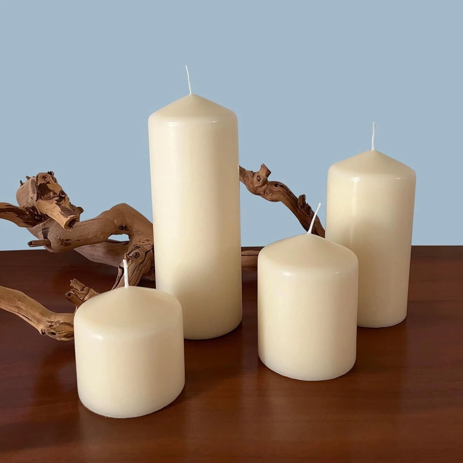 80 Hour Long Burn Unscented Pillar Candle, 3x8, Ivory, Pack of 6 07FC0E-D4 - KOEEK