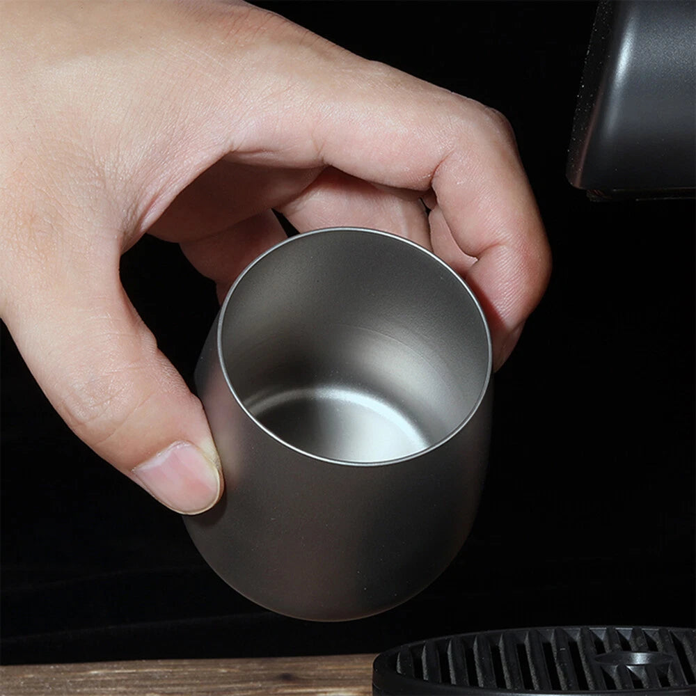 Titanium Water Cup Outdoor Camping Hiking Double Wall Tea Pot Coffee Mug 120ml 07FC0E-D4 - KOEEK
