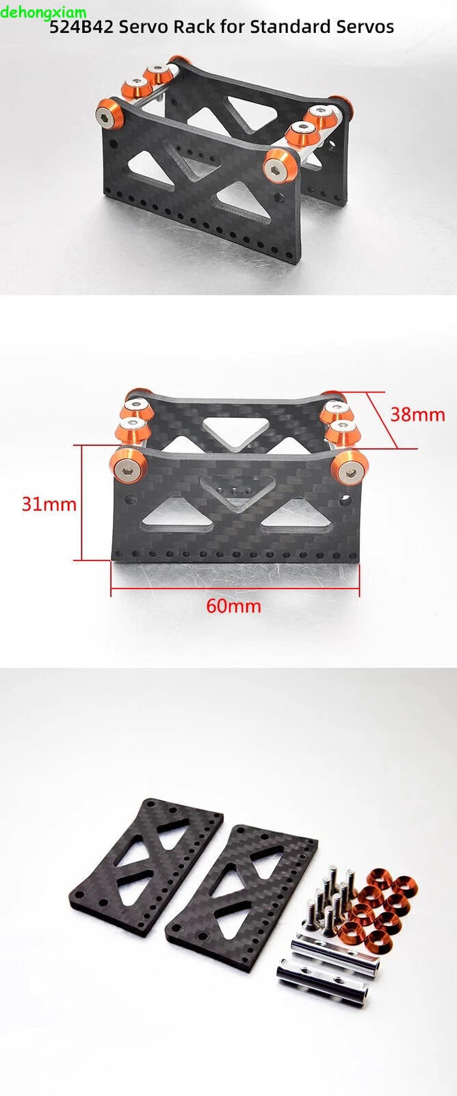 Standard Servo Mount for Model S3003 Lower Servo Mount(for low height servo) 07FC0E-D4 - KOEEK