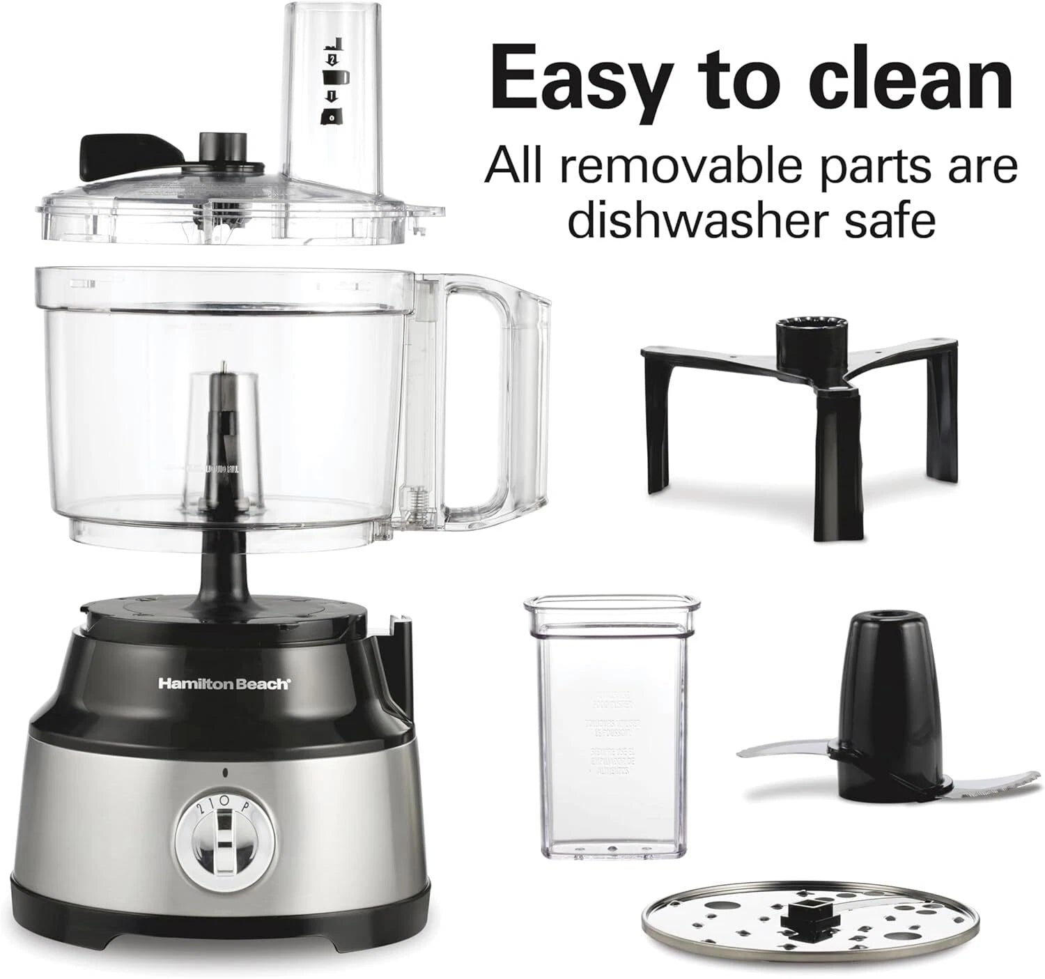Food Processor and Vegetable Chopper, 10 Cup Capacity + Easy Clean Bowl Scraper 07FC0E-D4 - KOEEK
