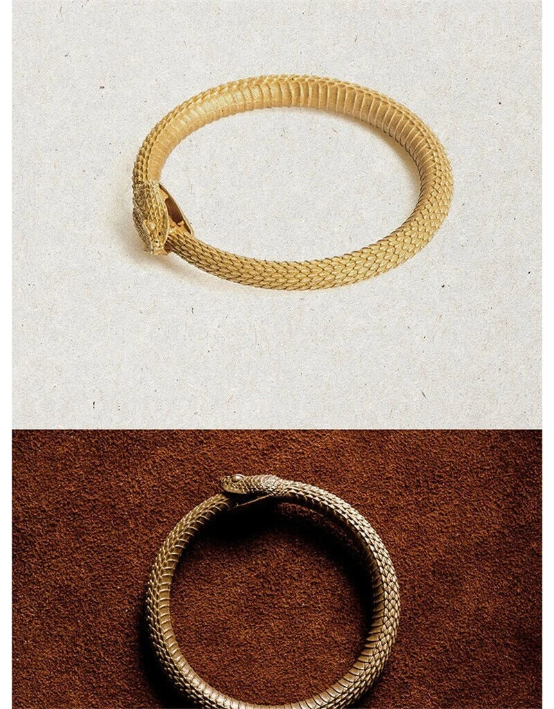 Brass  Brass Snake Ring Keychain Bite Ouroboros Key Pendant Mens Gift 07FC0E-D4 - KOEEK
