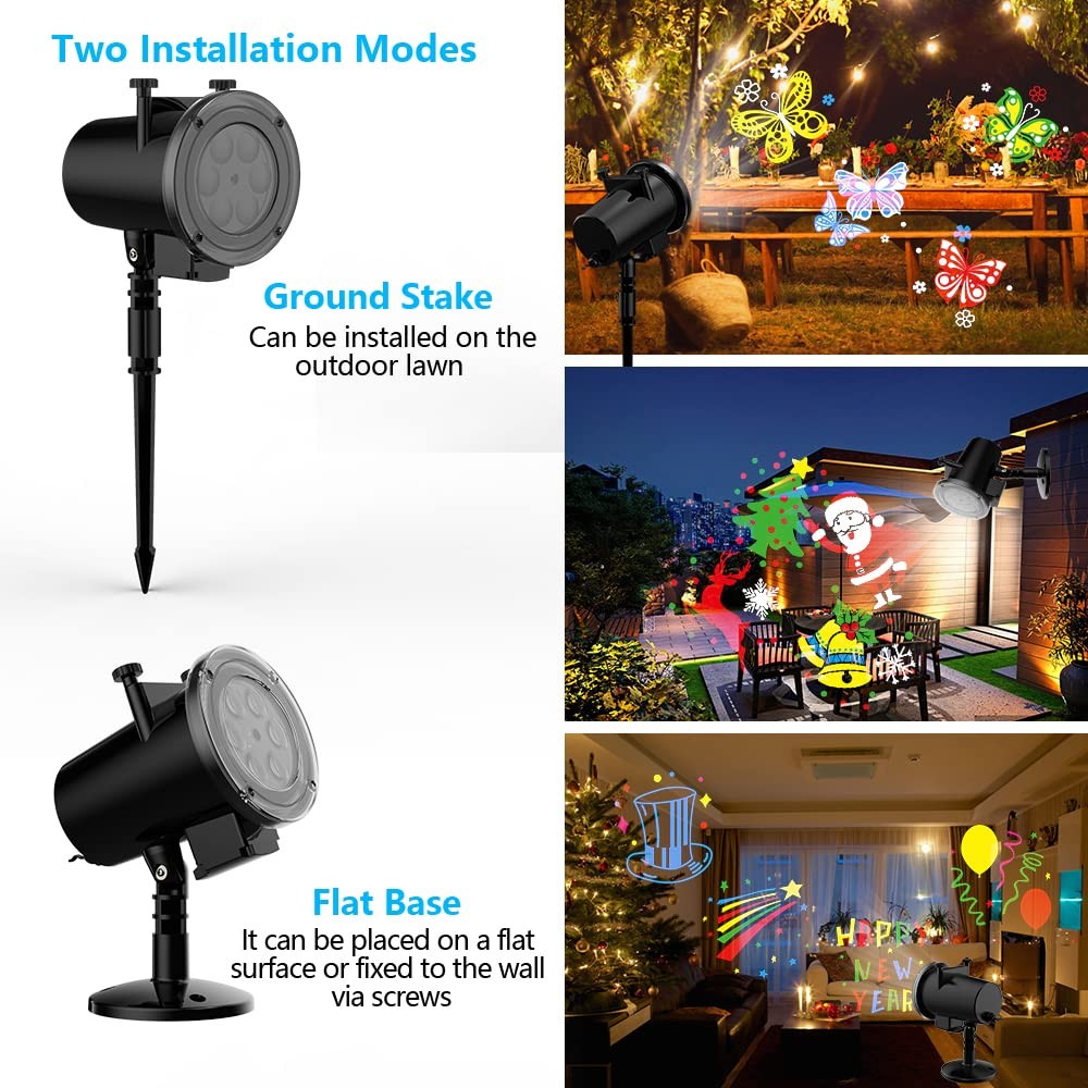 Holiday Projector Light, Halloween Christmas Projector Lights 16 HD Slides 07FC0E-D4 - KOEEK