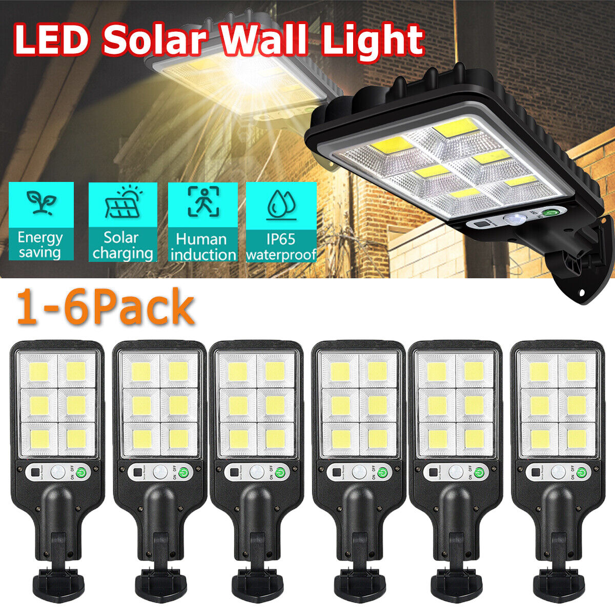 ny Solar Light Focos Luces Solares Para Exterior Luz Led de Jardin Patio Sensor de