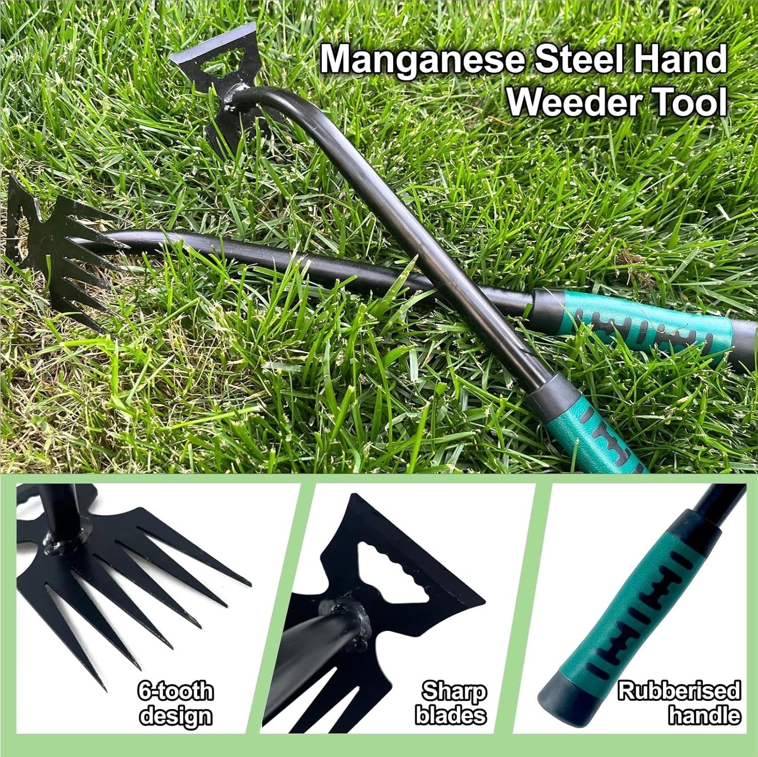 Weed Puller Tool-2Pcs Gardening Hand Weeder Tools, Weeding Artifact Uprooting 07FC0E-D4 - KOEEK