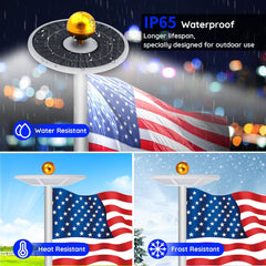new Solar Flag Pole Light 440 Super Bright LED Flagpole Powered White 07FC0E-D4 - KOEEK