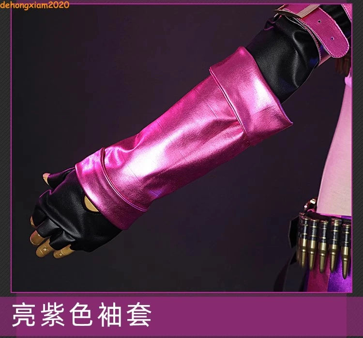 Game League of Legends LOL Jinx Bullet Cosplay Full Outfit Costumes Party Suit 07FC0E-D4 - KOEEK