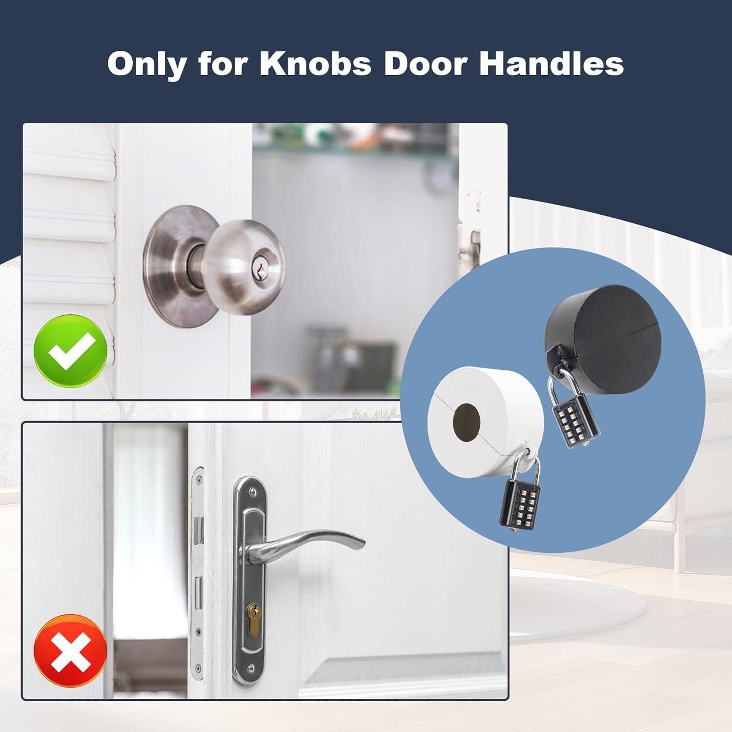 new Door Knob Lockout Device with Padlock,Temporary Handle Lock Cover Black