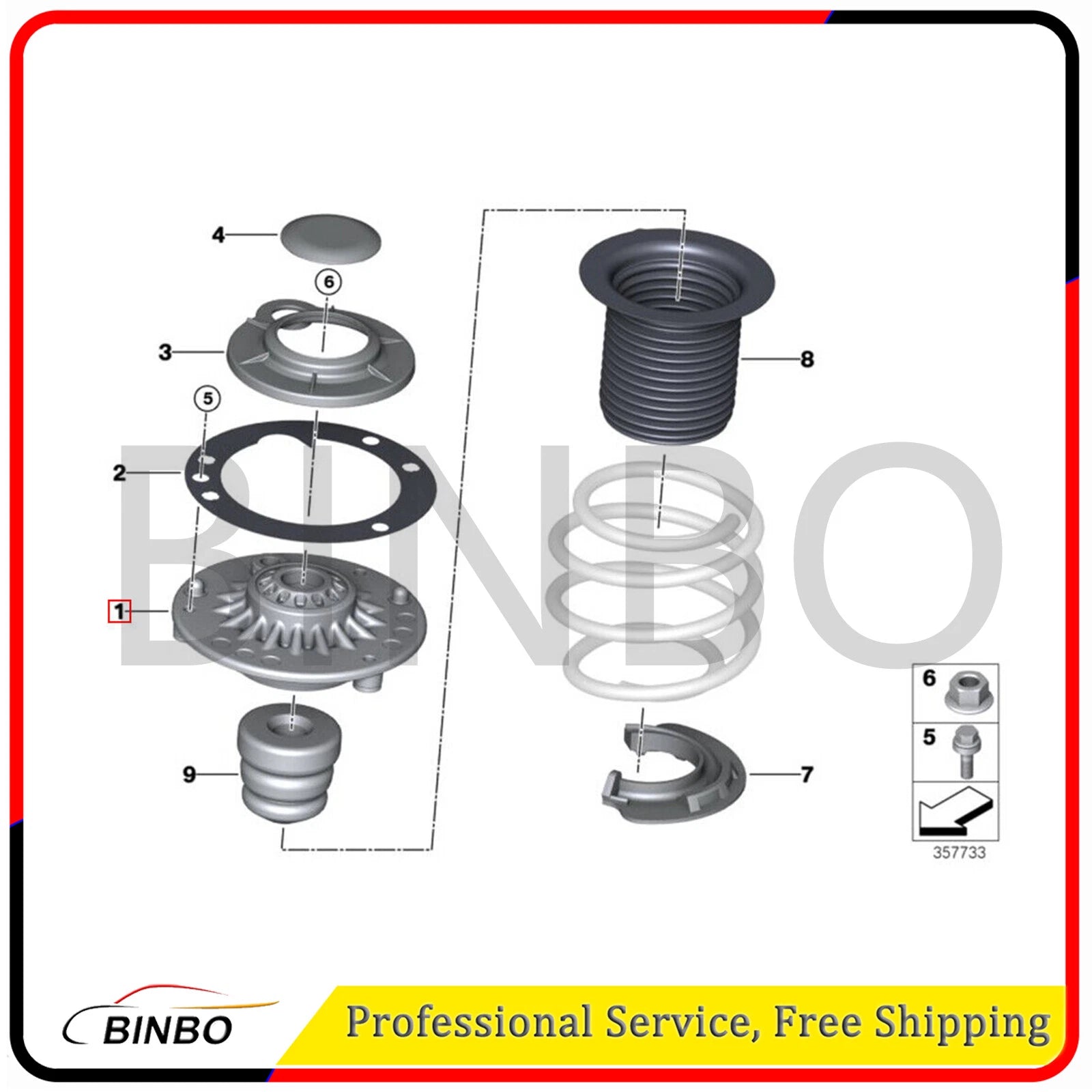Suspension Strut Mount for BMW F46 F45 218i 220i F39 X2 sDrive25i 07FC0E-D4 - KOEEK