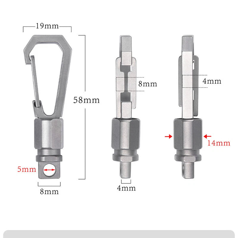 Rotating Titanium Alloy Keychain Dual Quick Release Tool Keyring Car Keychain 07FC0E-D4 - KOEEK
