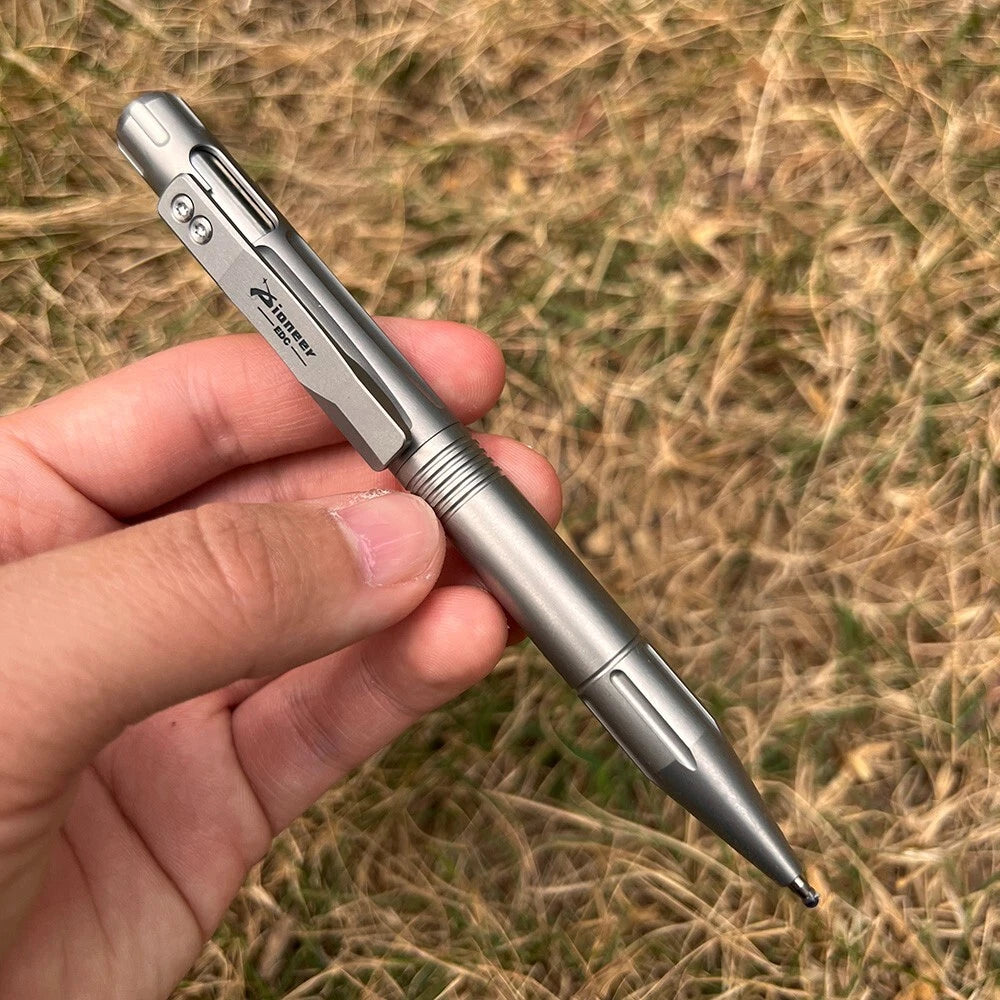EDC Titanium Alloy Pocket Ball Pen Tactical Signature Pen Stationery w 2 Refills 07FC0E-D4 - KOEEK