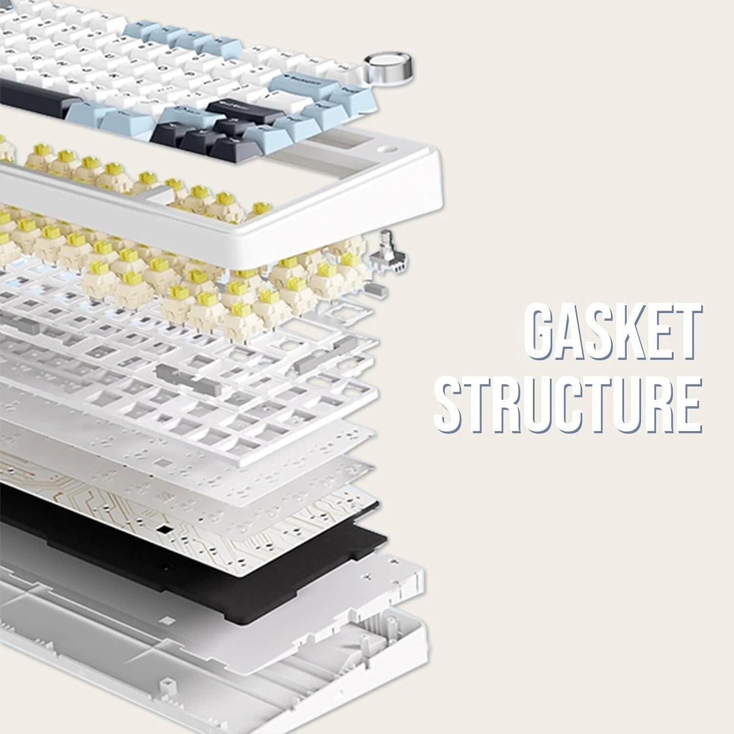 Mechanical Keyboard, 75% Wireless Hot Swap Gaming Keyboard 07FC0E-D4 - KOEEK