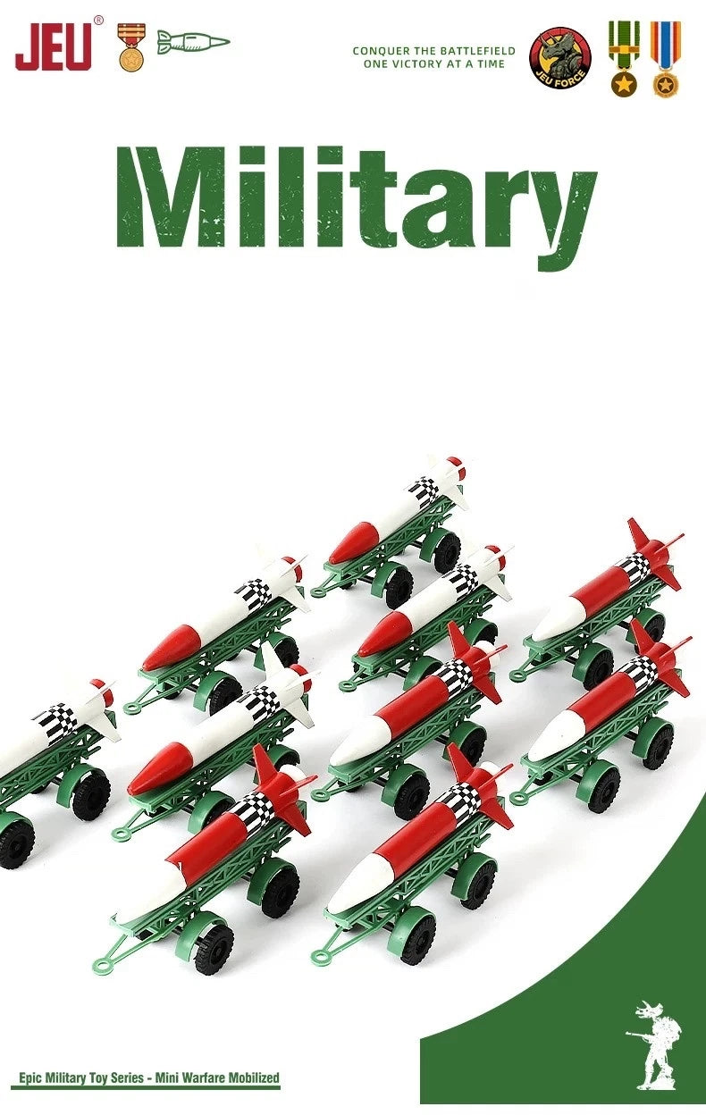 JEU 10Pcs Military Missile Rocket Transport Truck Set, Diecast Toy Gift for Boy JEU - KOEEK