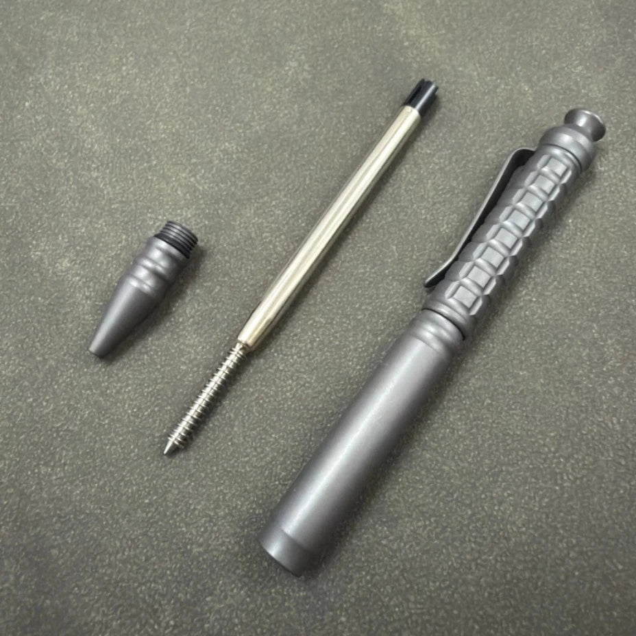 Titanium Alloy Pocket Ballpoint Pen Office Stationery Outdoor Record Pen EDC 07FC0E-D4 - KOEEK